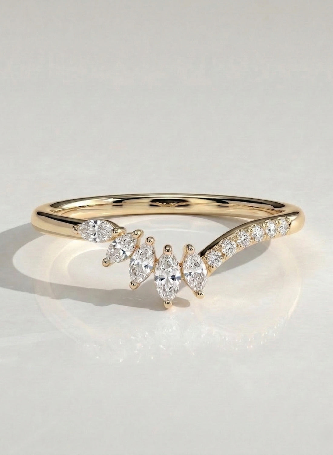 The Lyrène Ring - Marquise Crown Ring in Silver