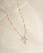 Small Round Cross Pendant Necklace