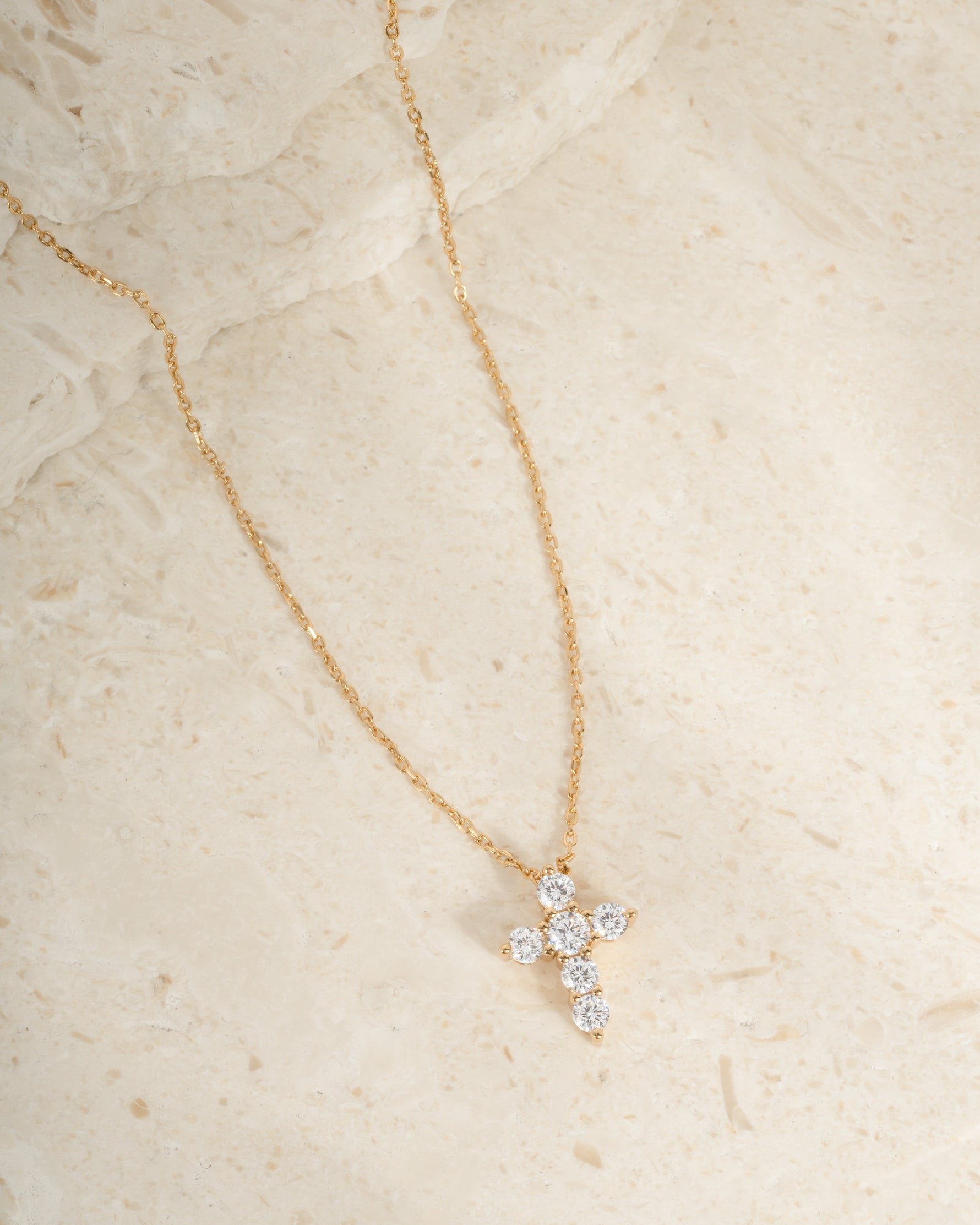 Small Round Cross Pendant Necklace