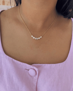 Emerald Cut Diamond Arc Necklace