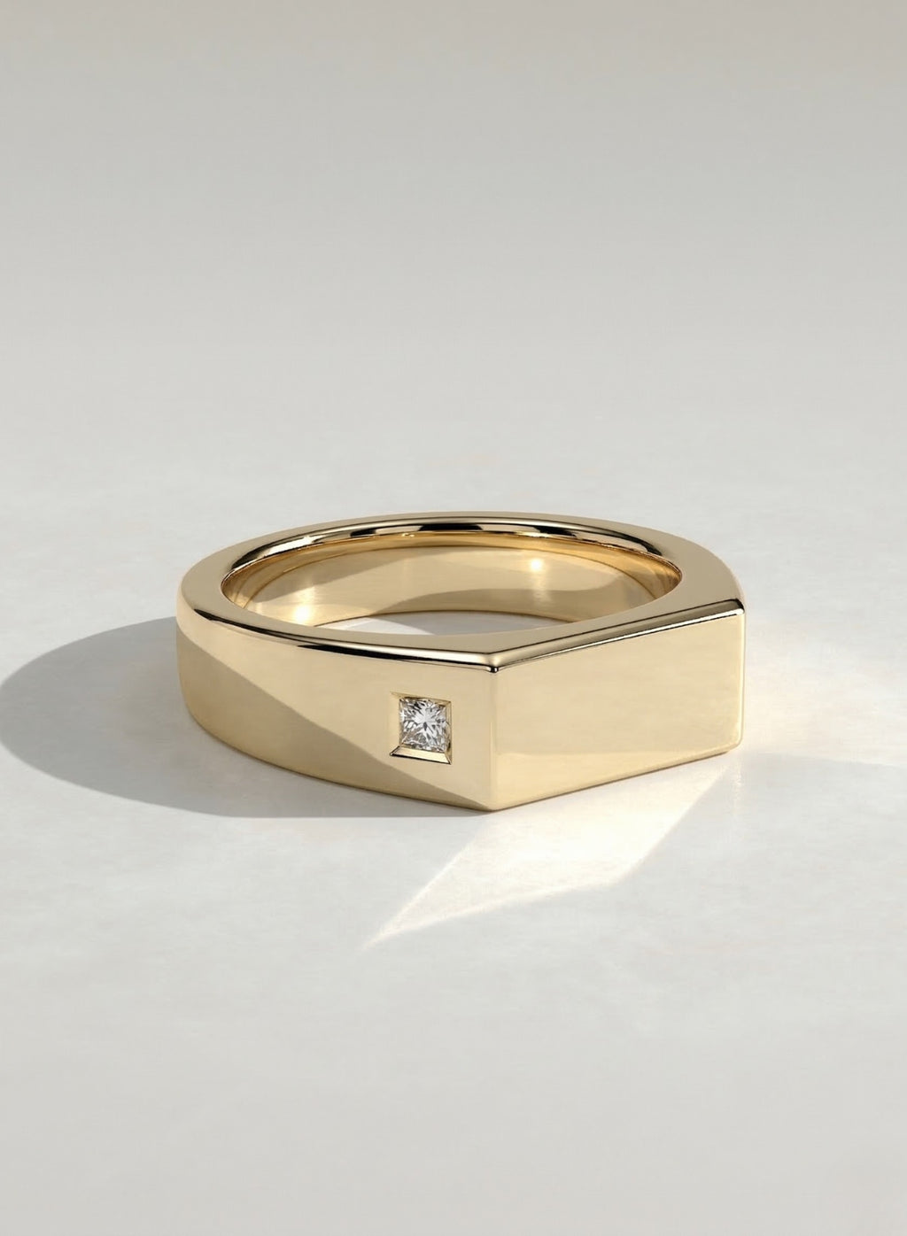 The Henry Ring - Square Diamond Signet Men’s Ring