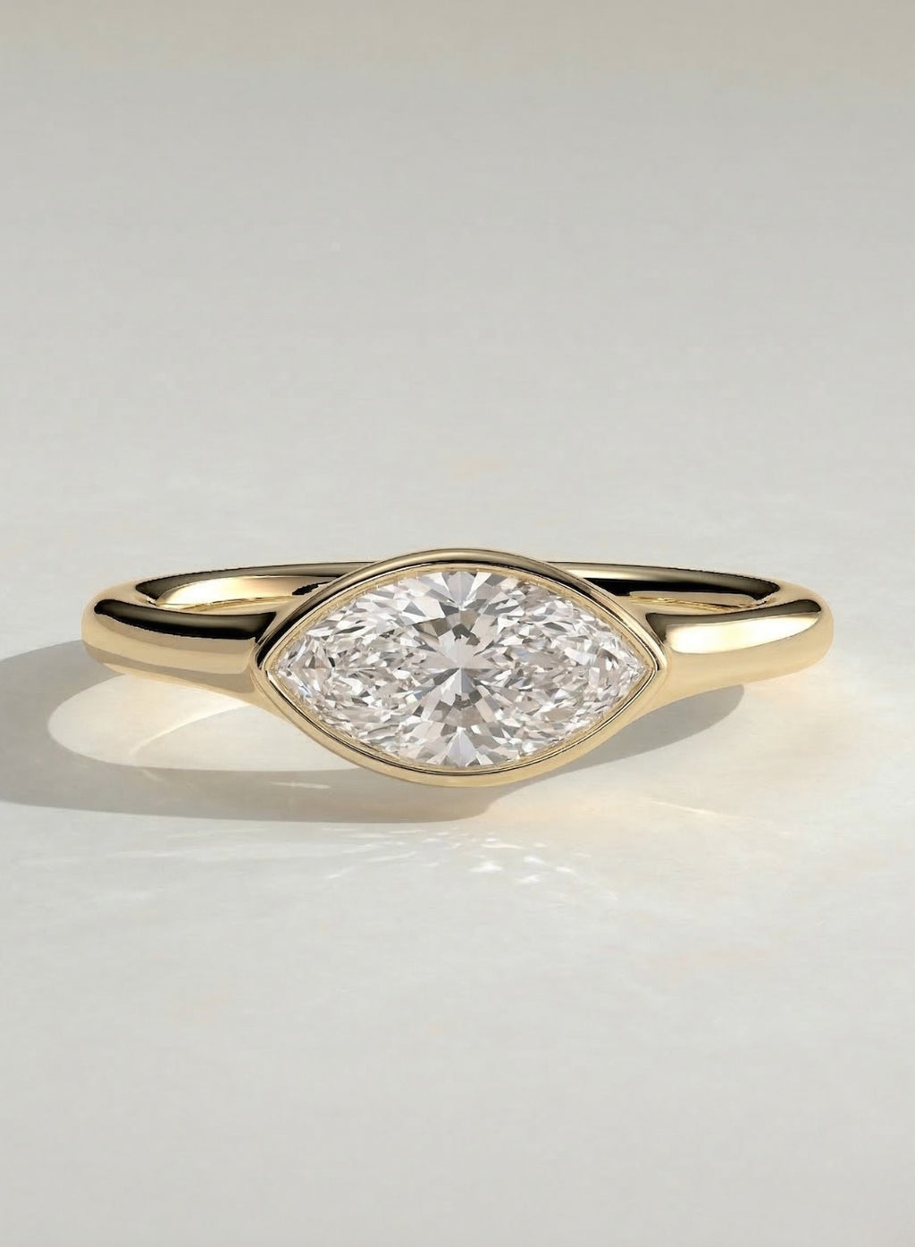 The Vanya Ring - East-West Marquise Bezel Ring
