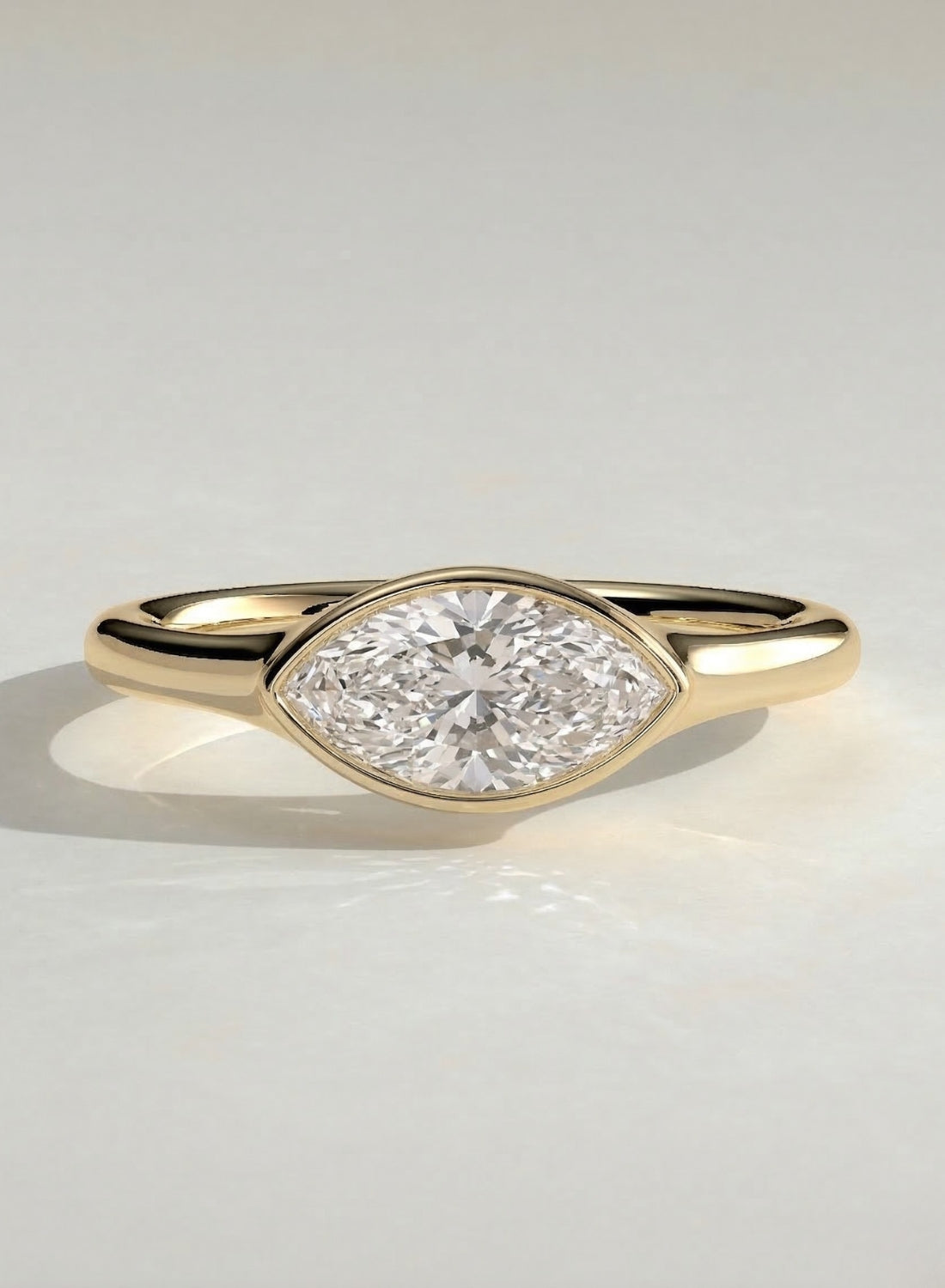 The Vanya Ring - East-West Marquise Bezel Ring