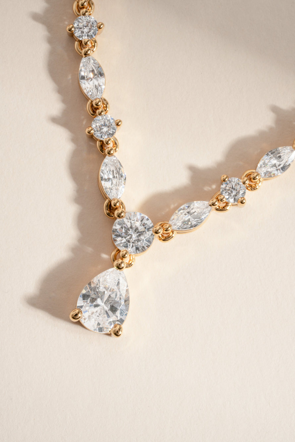 Pear Drop Tennis Necklace