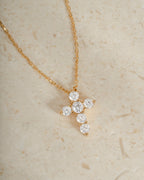 Small Round Cross Pendant Necklace