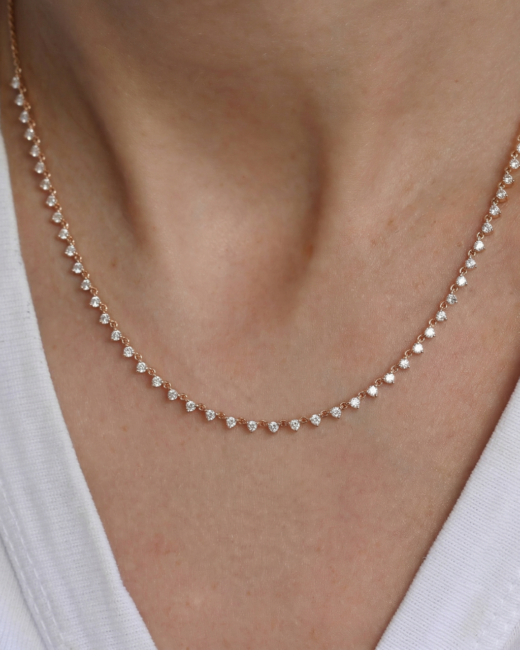 Floating Diamond Tennis Necklace
