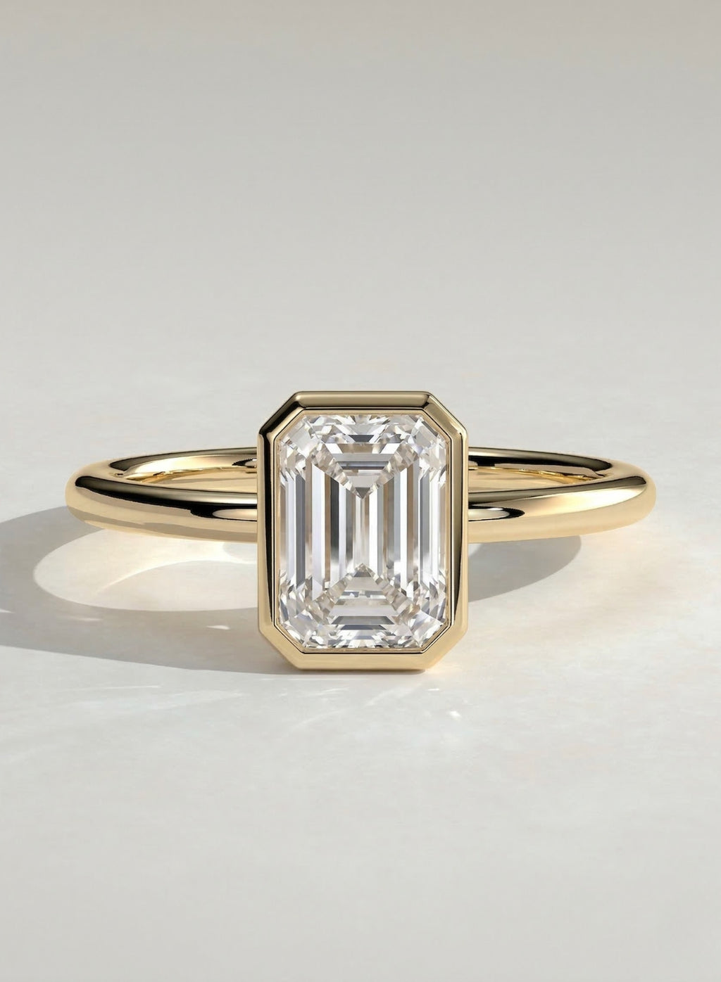 The Lane Ring - Petite Emerald Bezel Ring