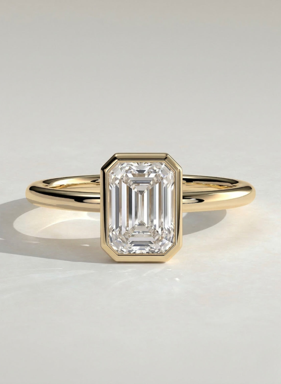 The Lane Ring - Petite Emerald Bezel Ring