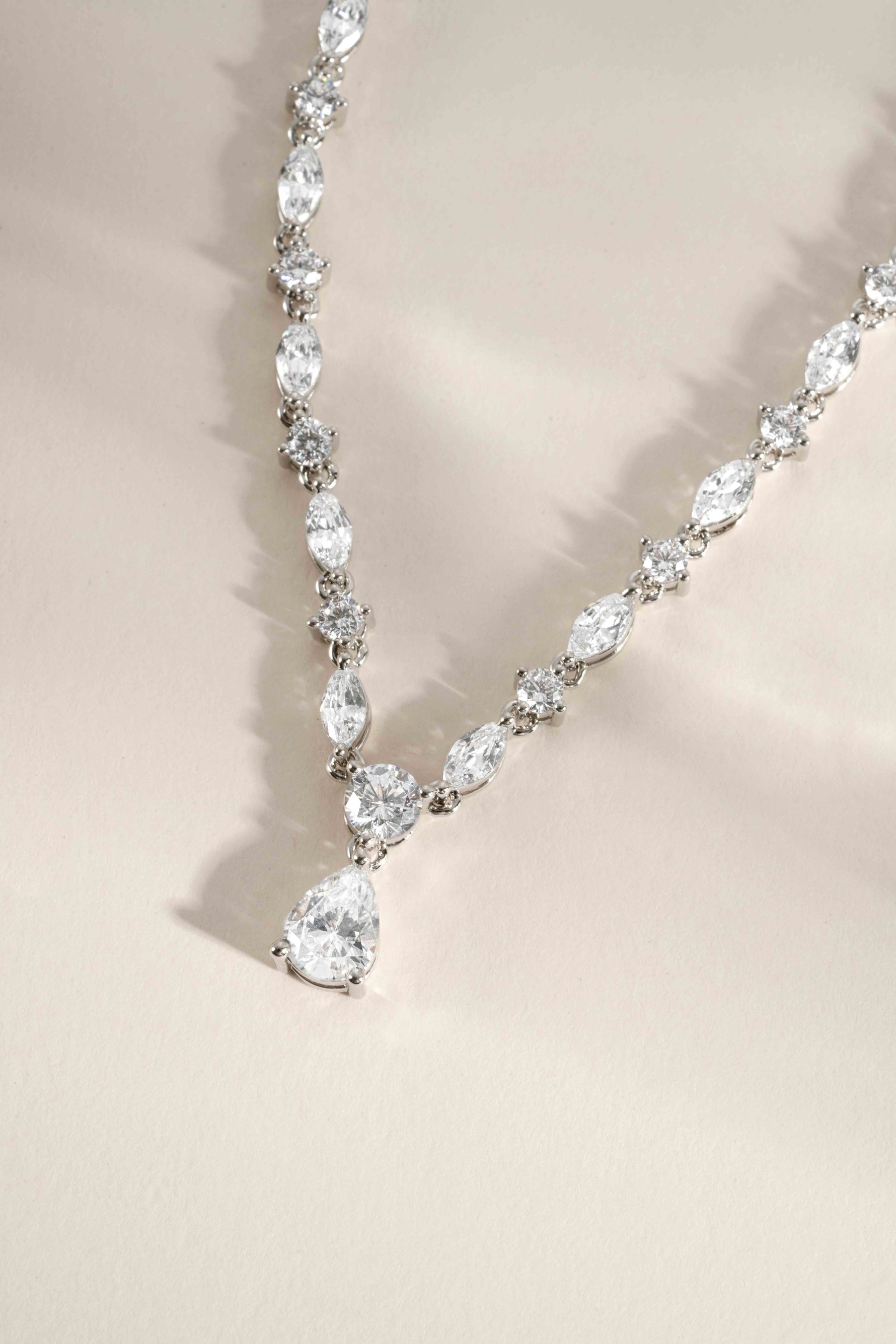 Pear Drop Tennis Necklace