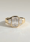 The Maren Ring - Emerald Three Stone Bezel Ring