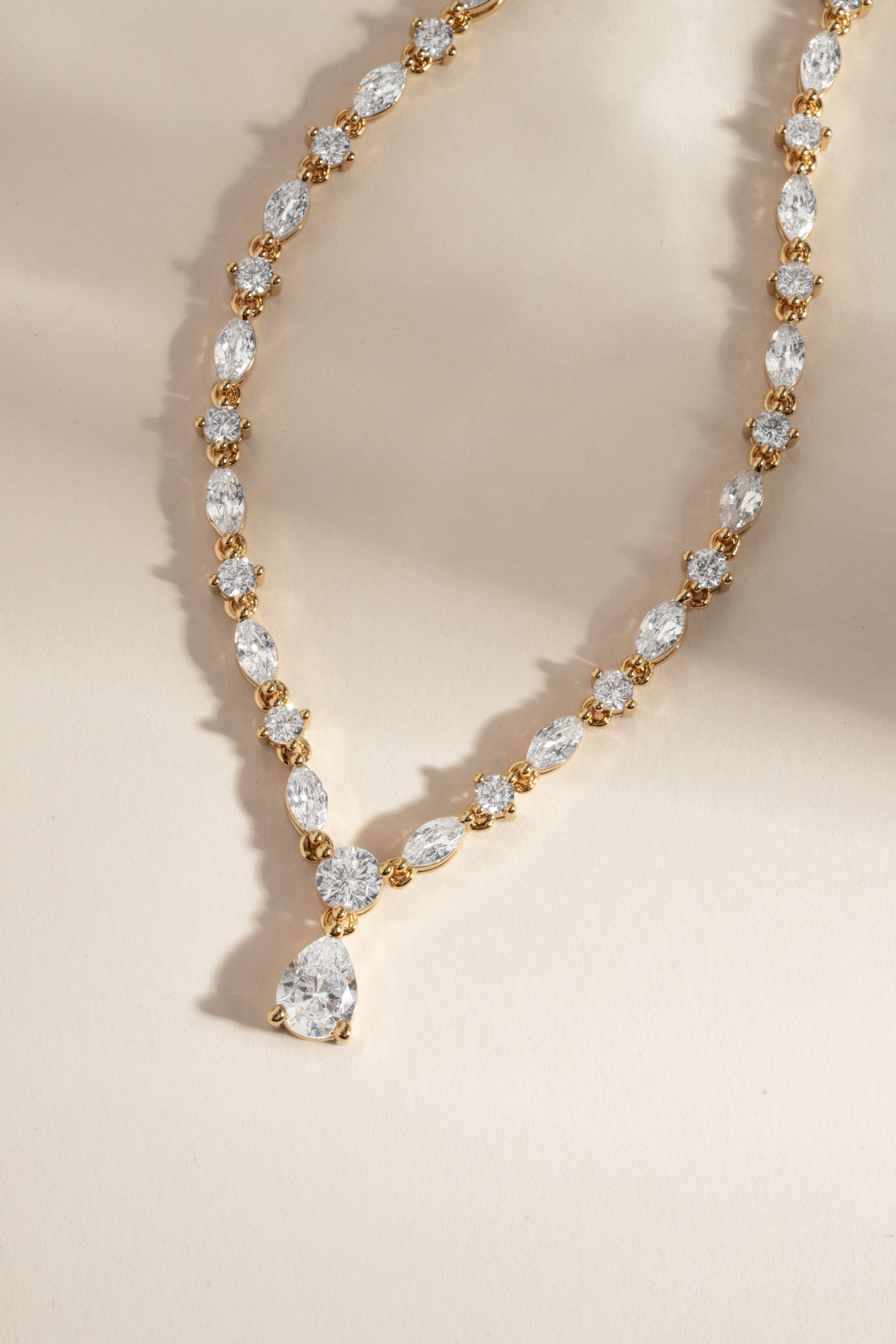 Pear Drop Tennis Necklace