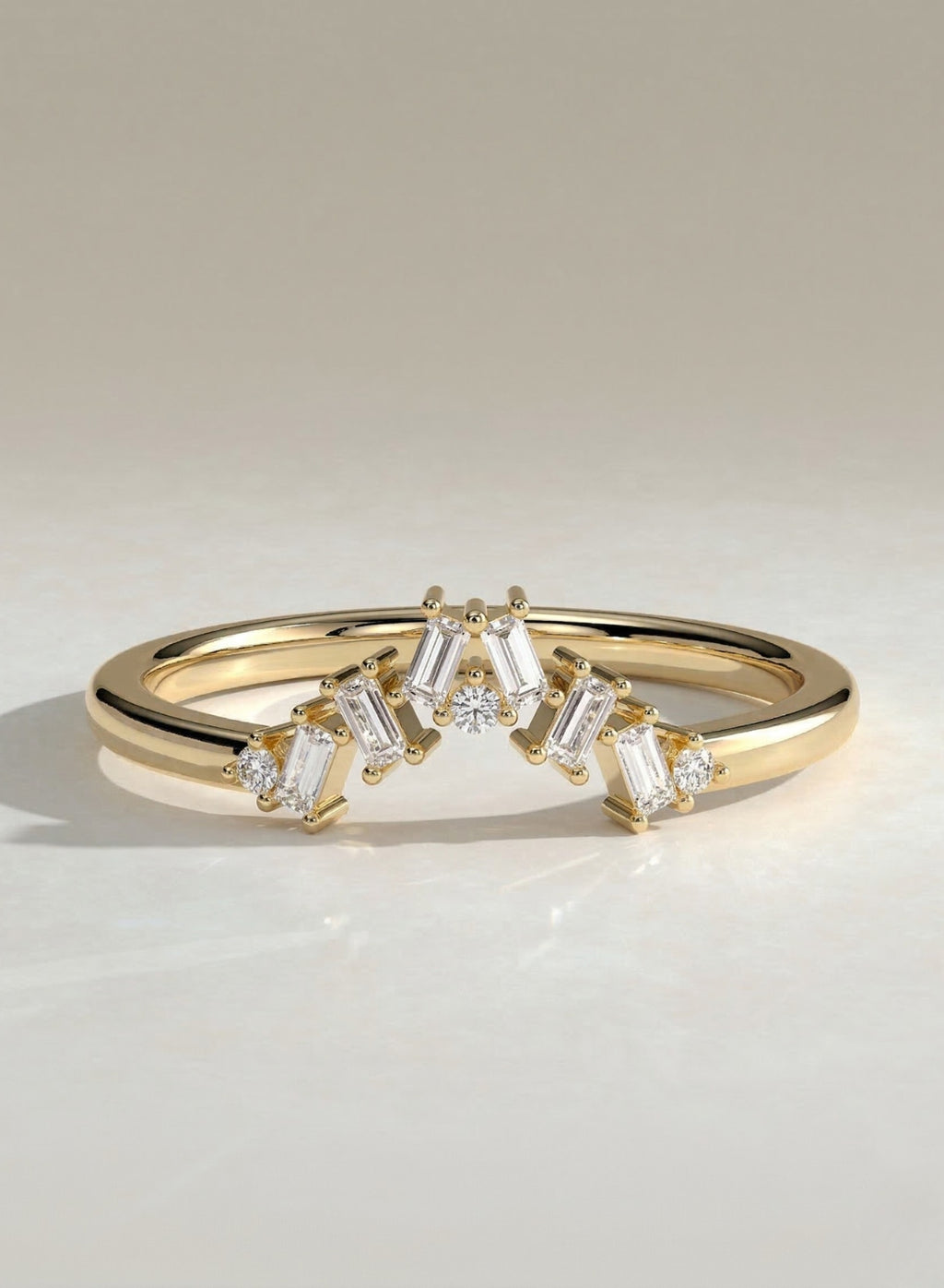 The Crown Guard Band - Baguette Diamond Ring Guard