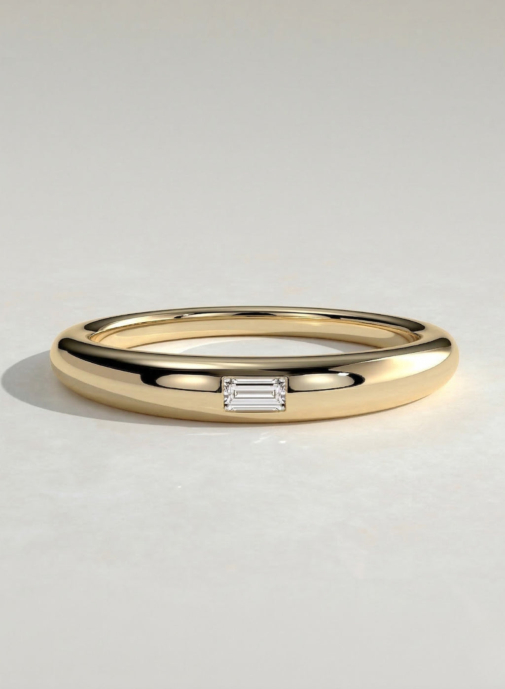 The Leni Ring - Baguette Diamond Dome Ring