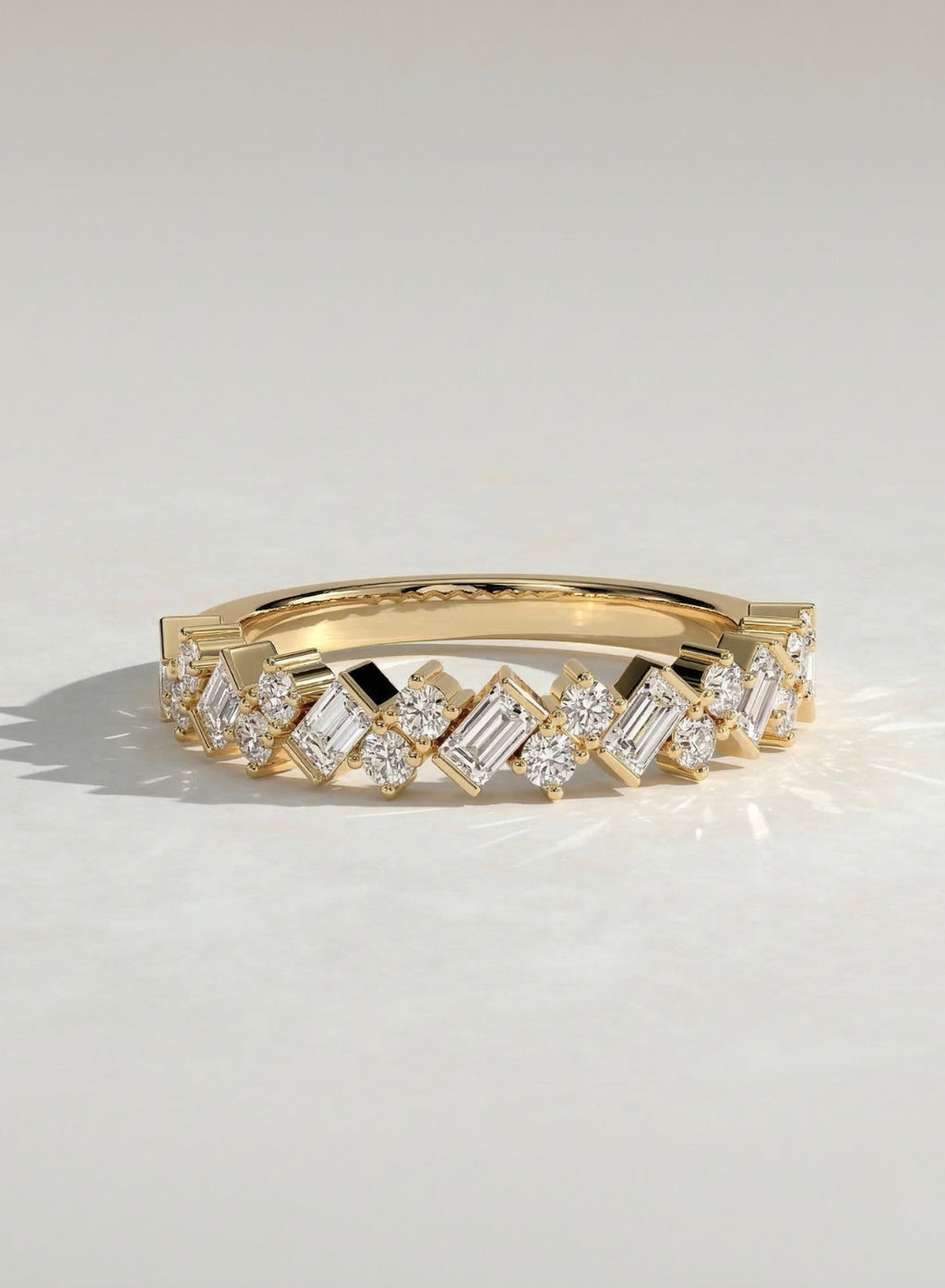 The Nina Band - Alternating Baguette Diamond Band