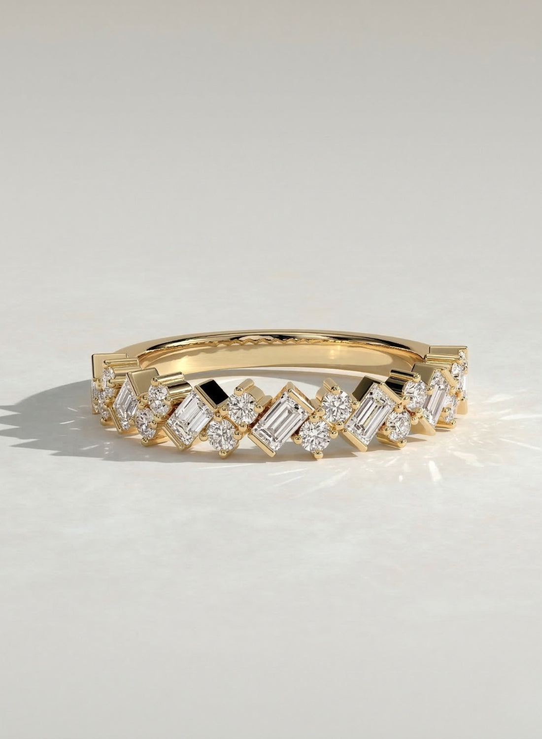 The Nina Band - Alternating Baguette Diamond Band