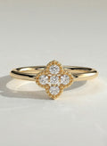 The Clover Ring - Diamond Cluster with Milgrain Detail