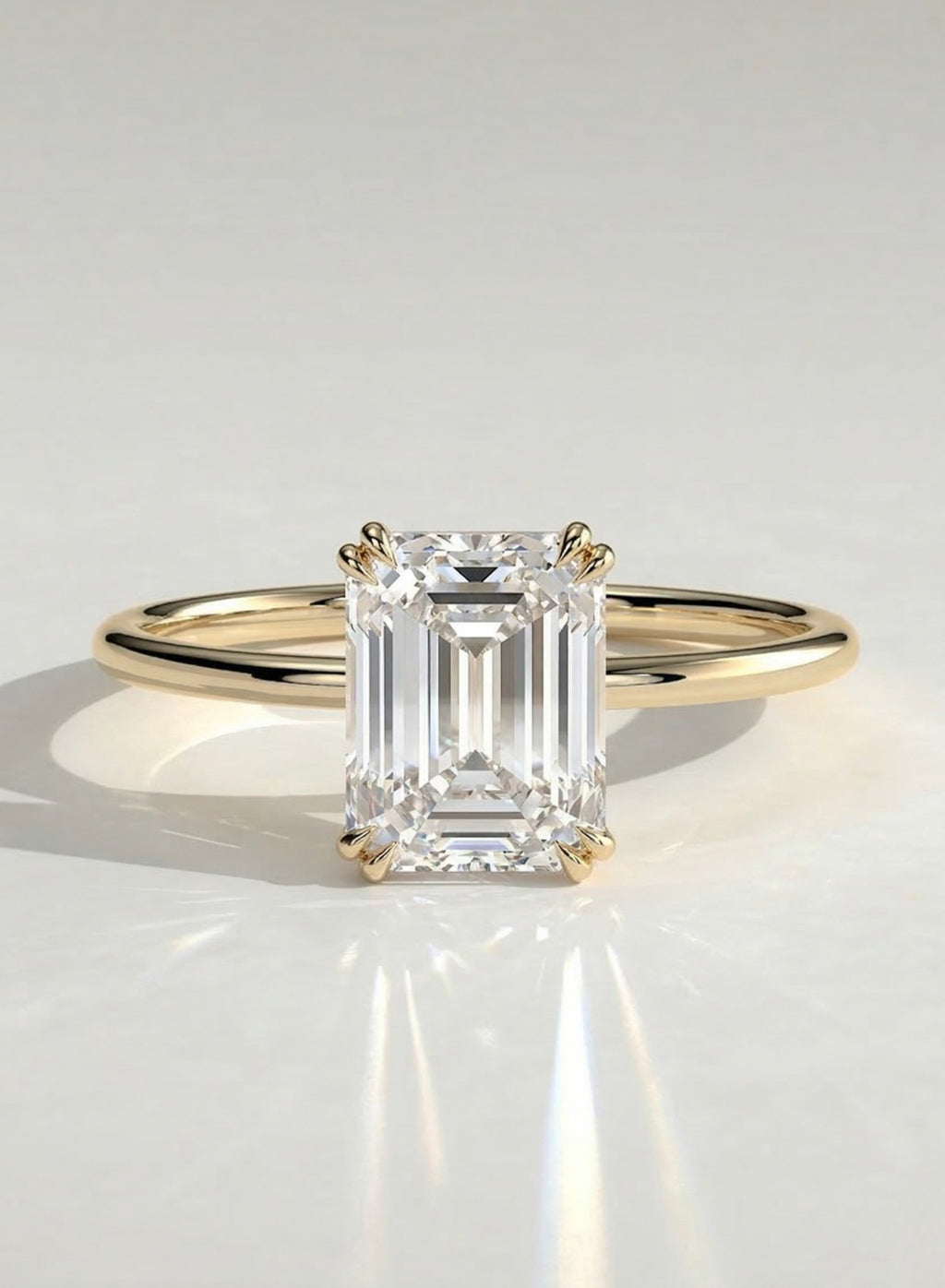 The Diana Ring - Emerald Cut High-Set Solitaire Ring