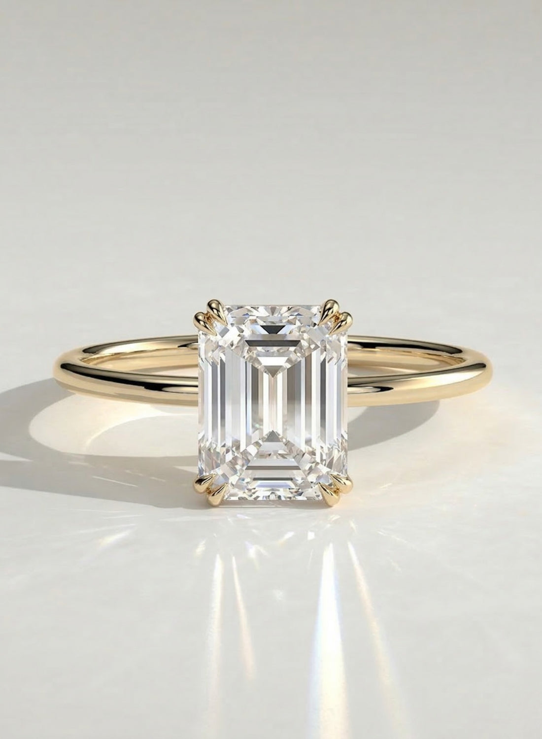The Diana Ring - Emerald Cut High-Set Solitaire Ring