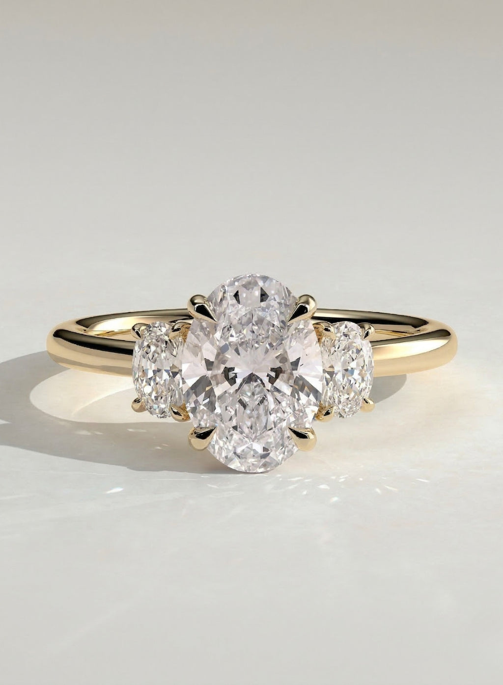 The Angelina Ring - Oval Trilogy Diamond Ring