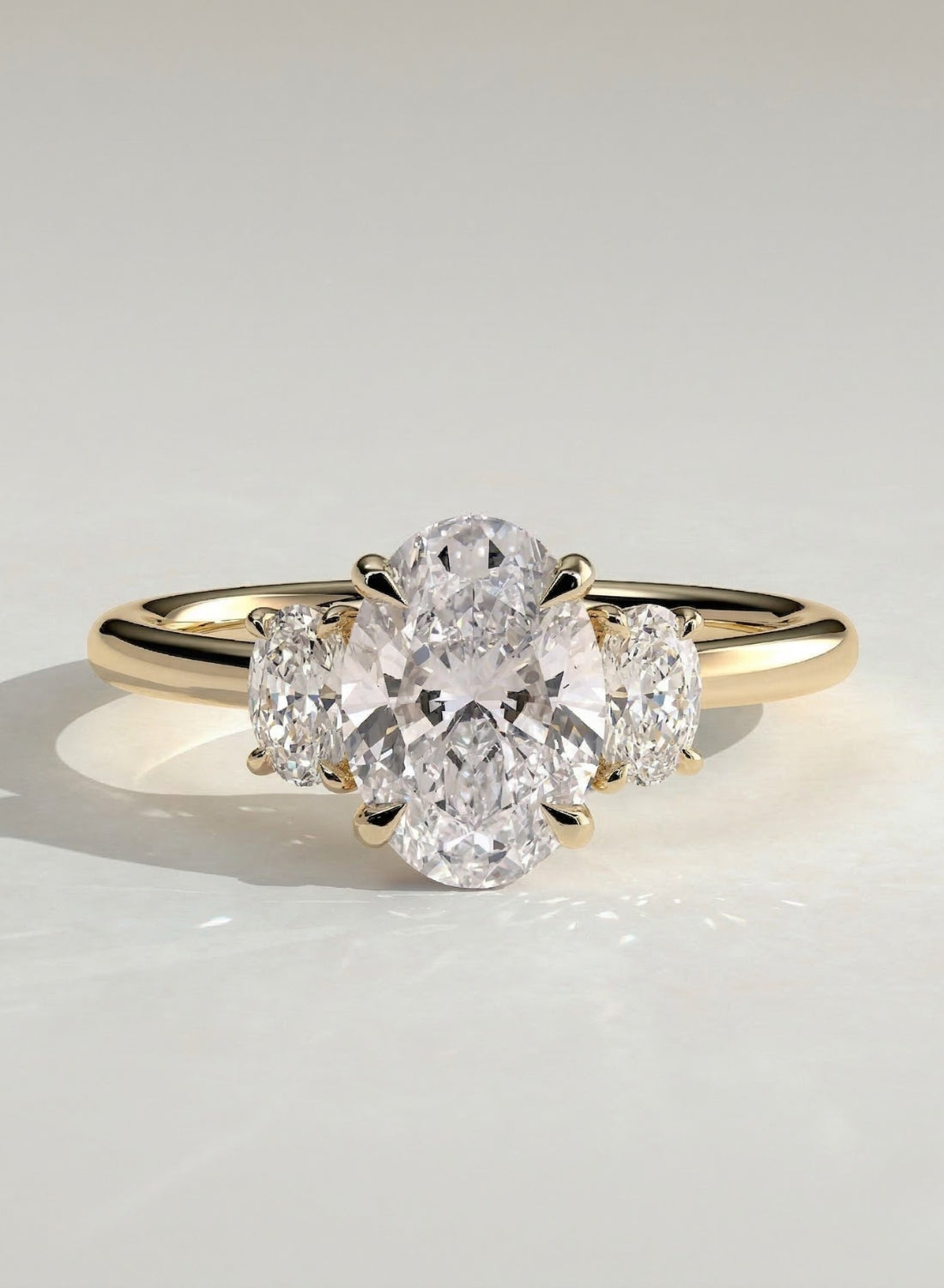 The Angelina Ring - Oval Trilogy Diamond Ring