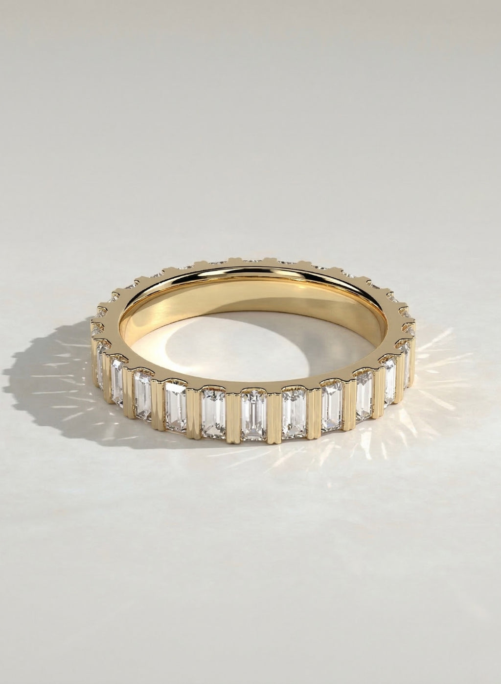 The Tatum Band - Baguette Bar-Set Eternity Band
