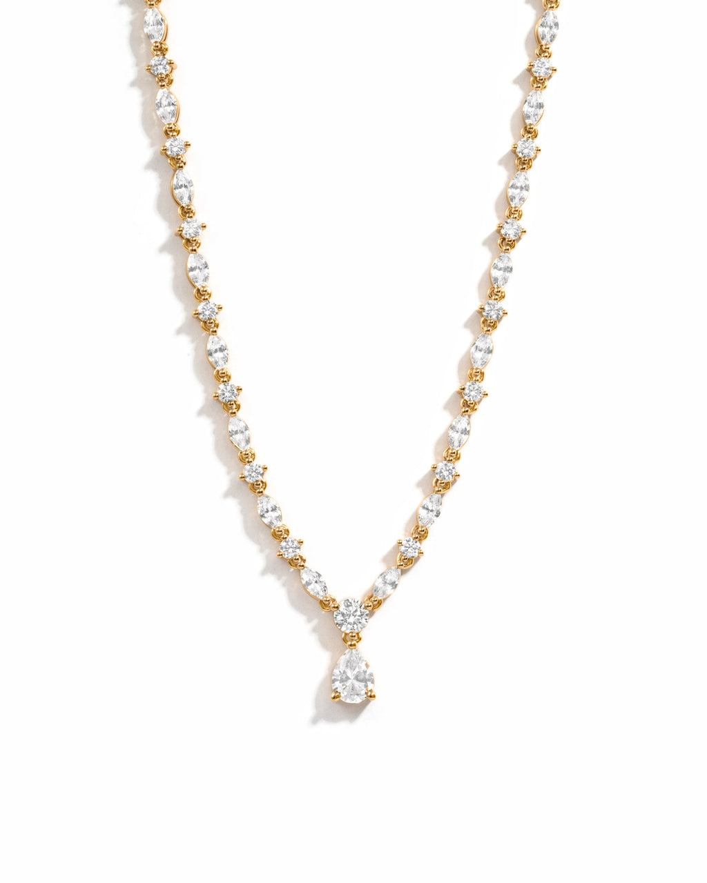 Pear Drop Tennis Necklace