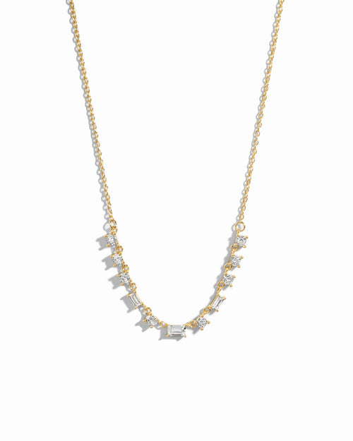 Baguette & Round Station Necklace