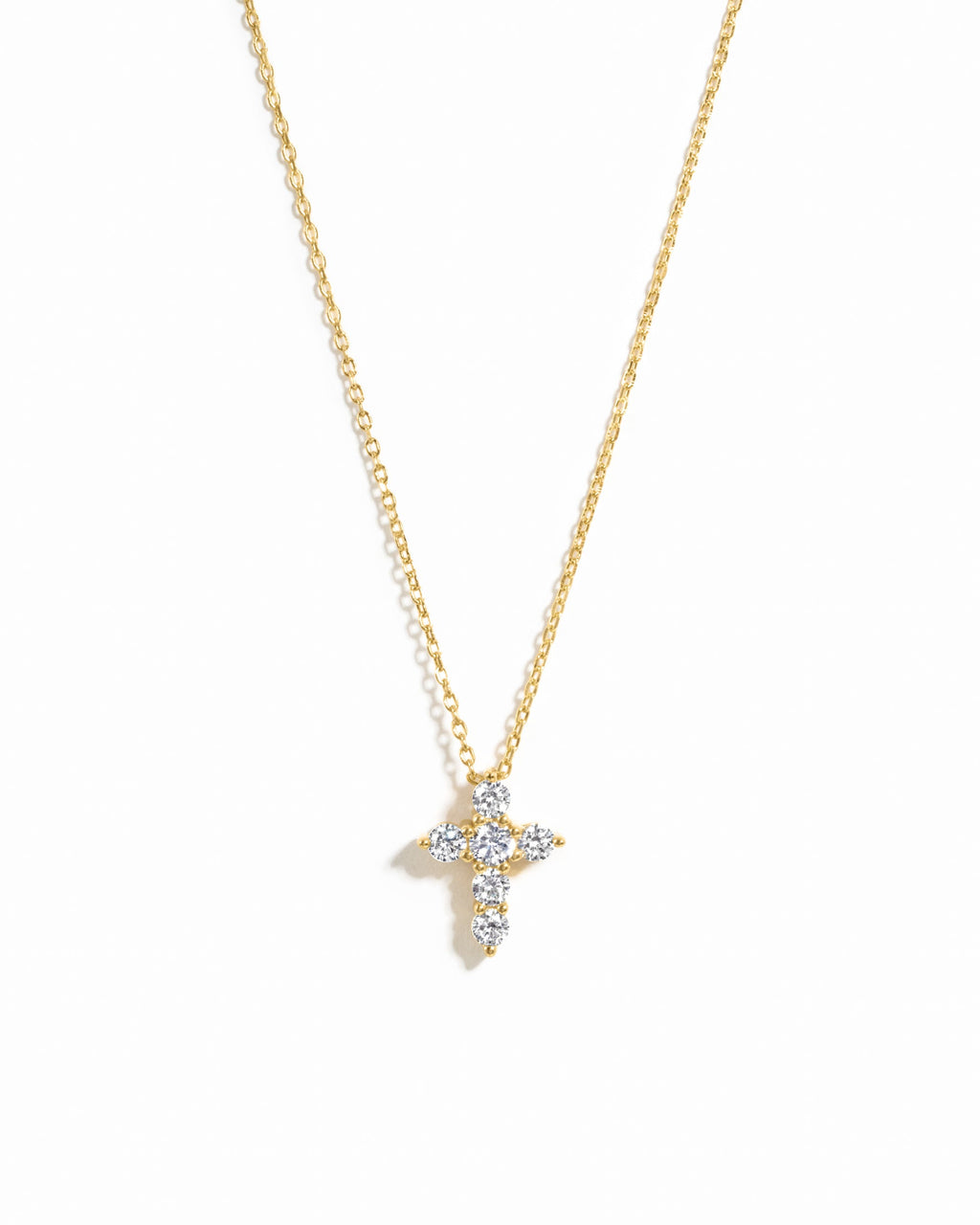 Small Round Cross Pendant Necklace