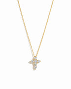 Small Round Cross Pendant Necklace