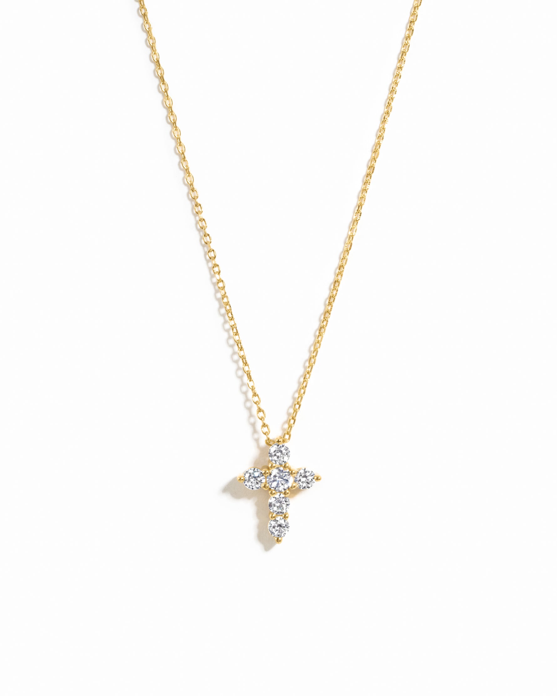 Small Round Cross Pendant Necklace