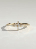 The Faith Ring - Diamond Cross Pave Ring