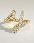The Y Initial Ring - Diamond Bezel Letter Ring