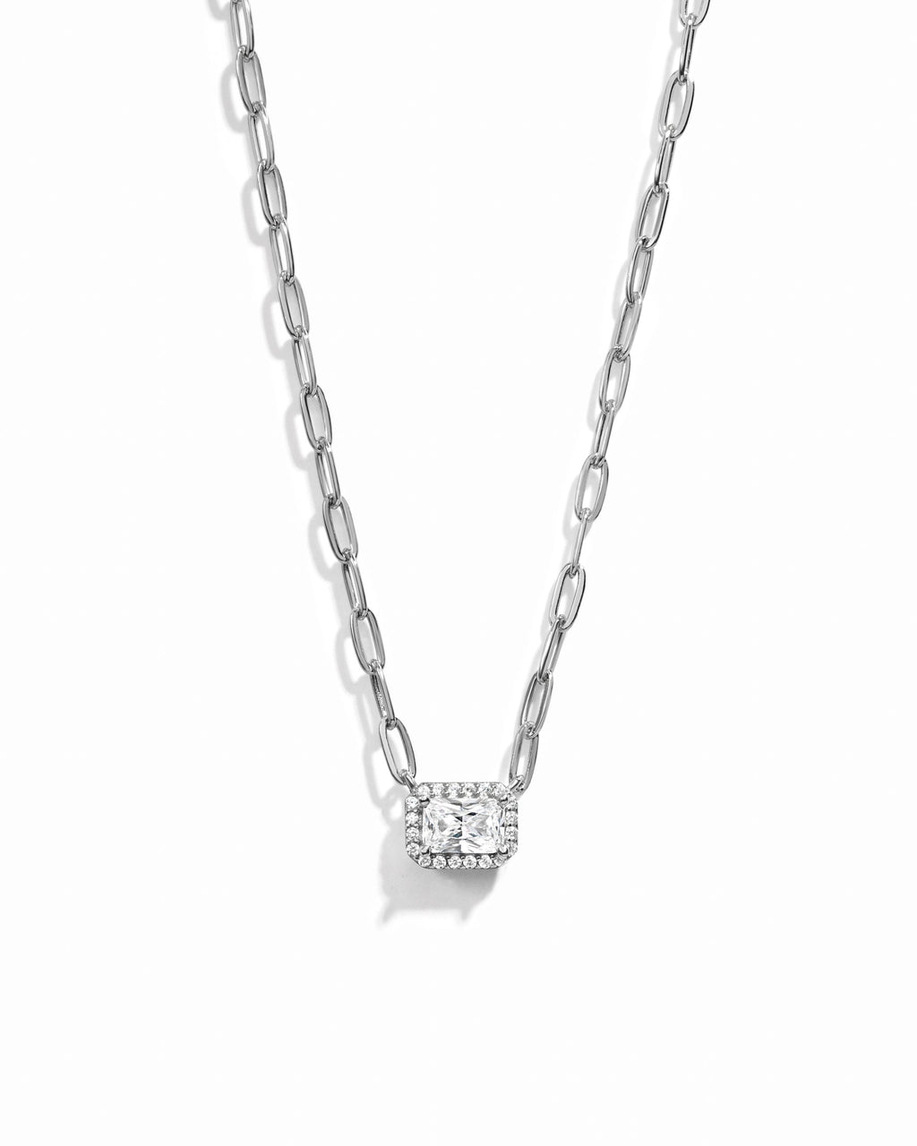 Radiant Halo Paperlink Chain Necklace