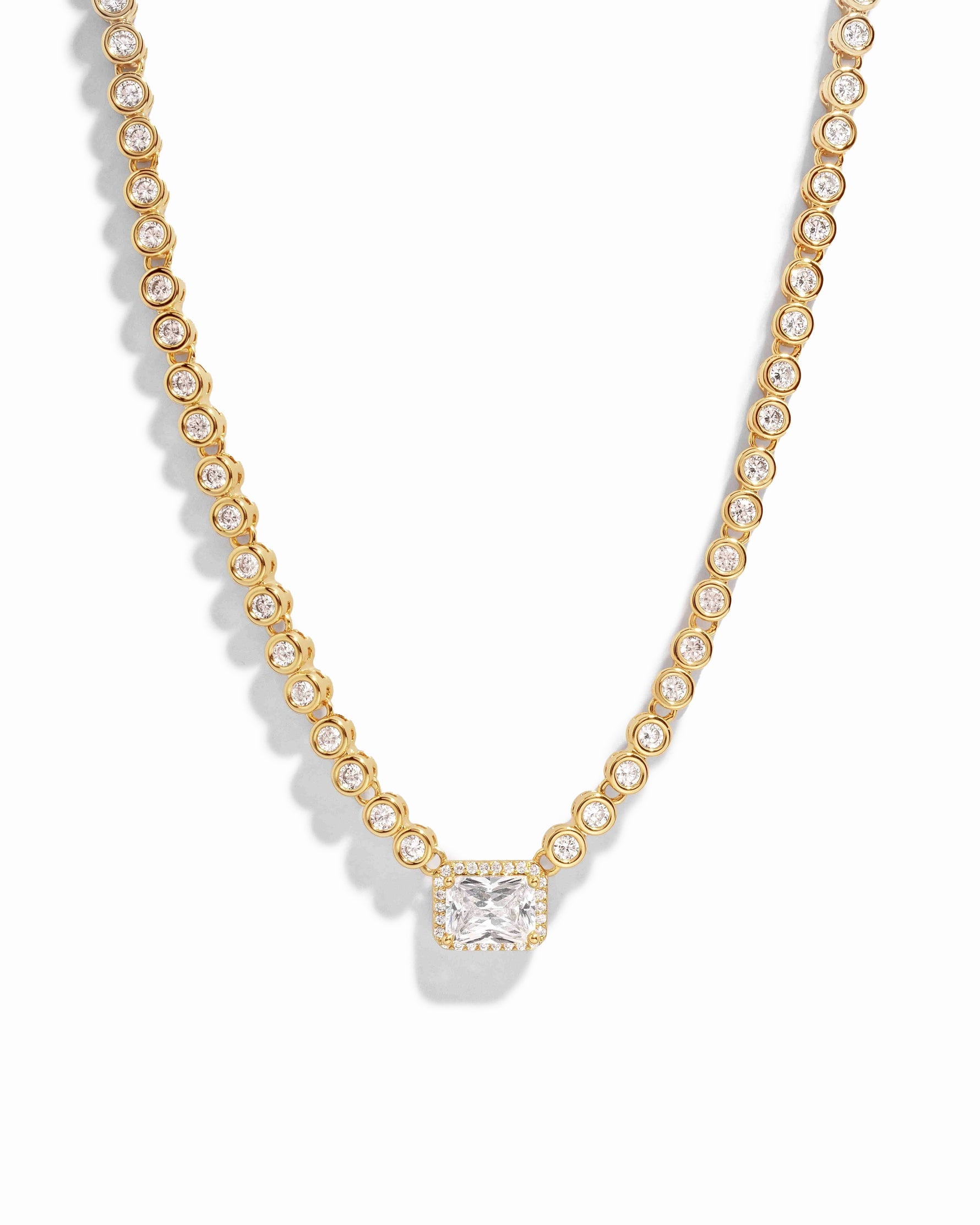 Signature Bezel Tennis Necklace