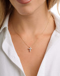 Small Round Cross Pendant Necklace