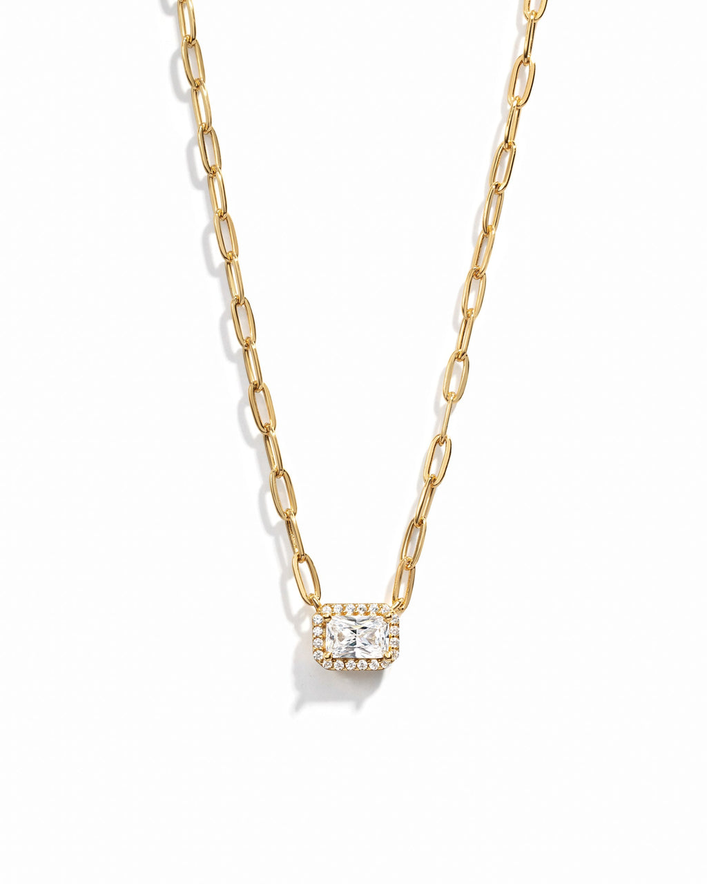 Radiant Halo Paperlink Chain Necklace