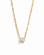 Radiant Halo Paperlink Chain Necklace