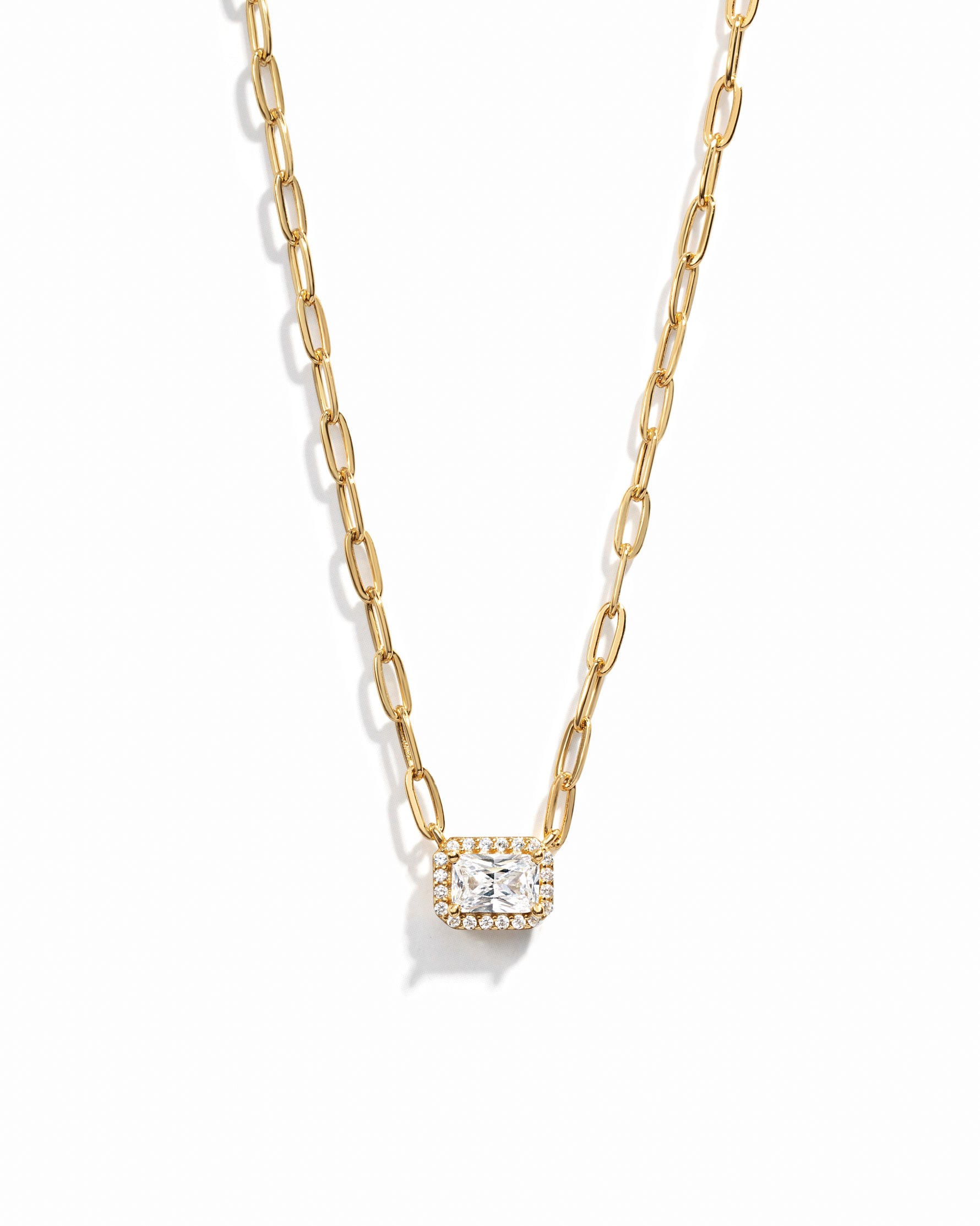 Radiant Halo Paperlink Chain Necklace