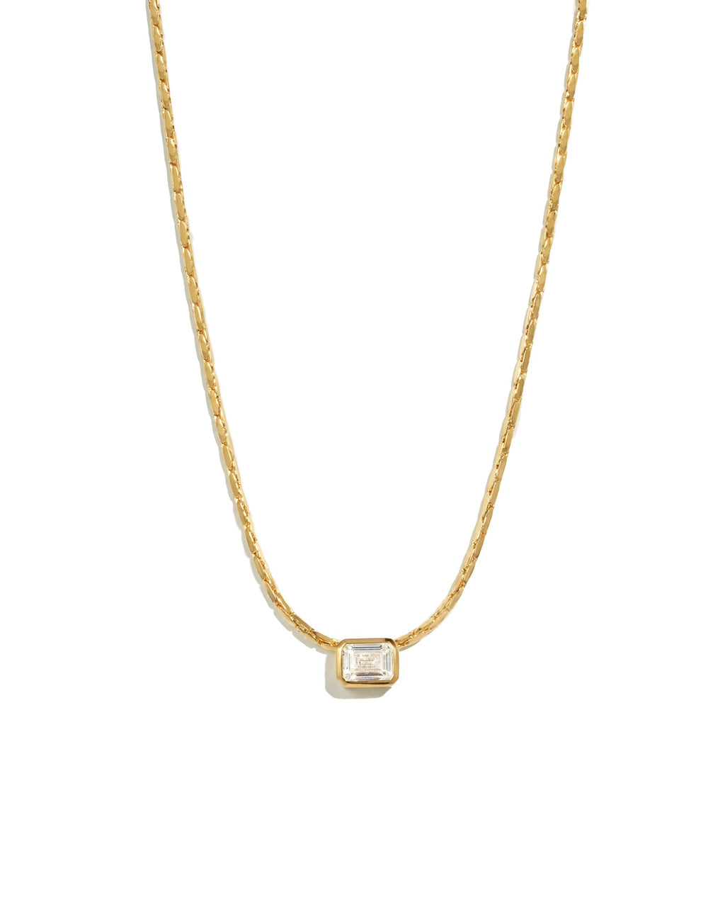 Bezel Setting Emerald Cut Statement Necklace