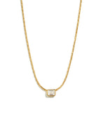 Bezel Setting Emerald Cut Statement Necklace