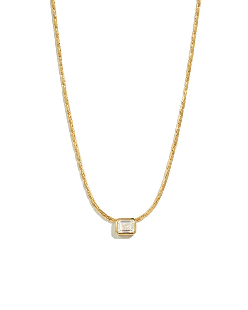 Bezel Setting Emerald Cut Statement Necklace