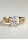 The Veda Ring - Old Mine Cushion Textured Band Ring