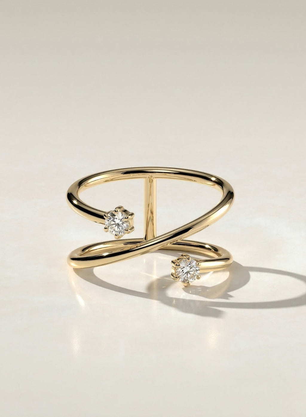 The Arin Ring - Diamond Bypass Wrap Ring