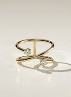 The Arin Ring - Diamond Bypass Wrap Ring