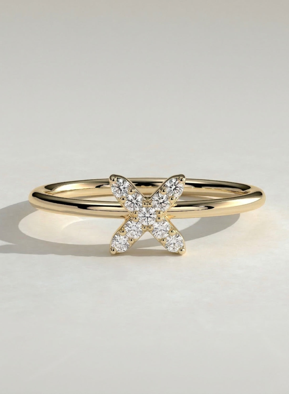 The Nyla Ring - X Motif Diamond Ring