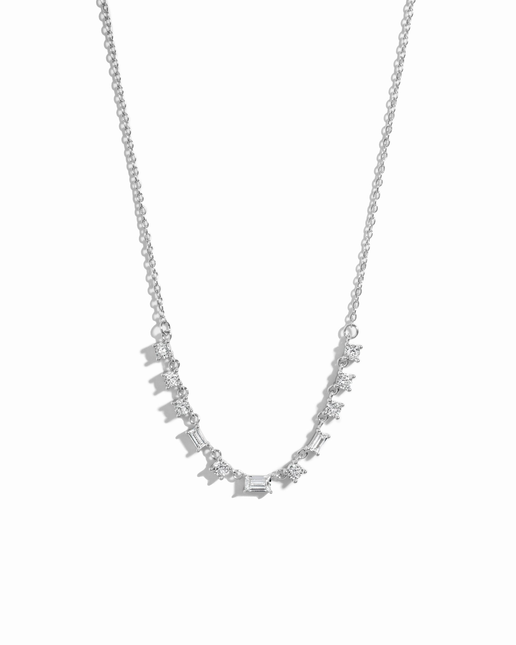 Baguette & Round Station Necklace