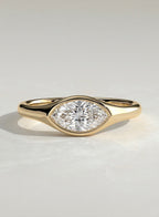 The Delilah Ring - East-West Marquise Bezel Ring
