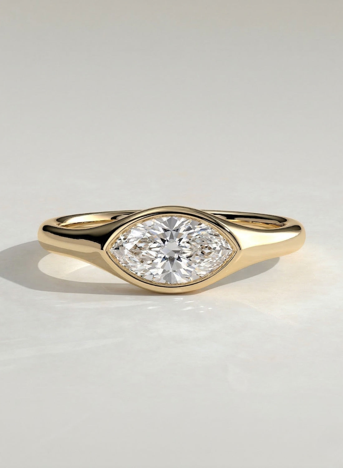 The Delilah Ring - East-West Marquise Bezel Ring