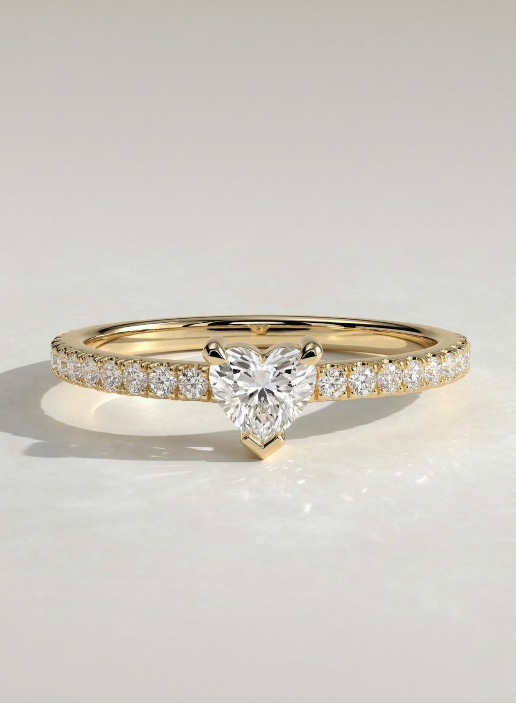 The Keely Ring - Heart Shape Pave Diamond Ring