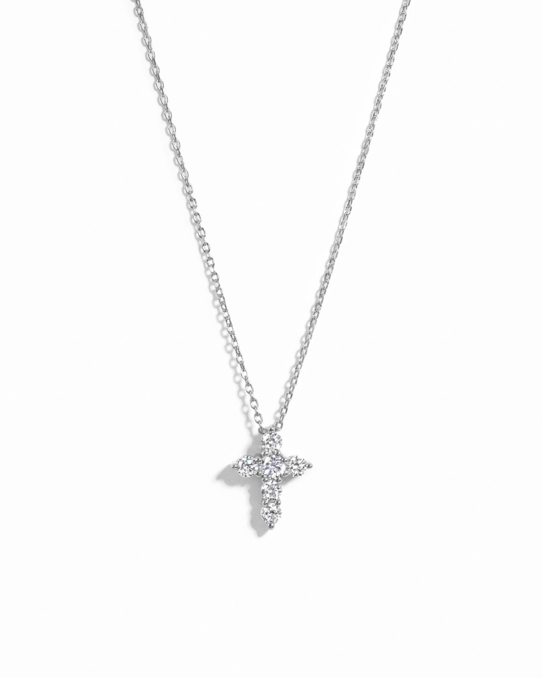 Small Round Cross Pendant Necklace